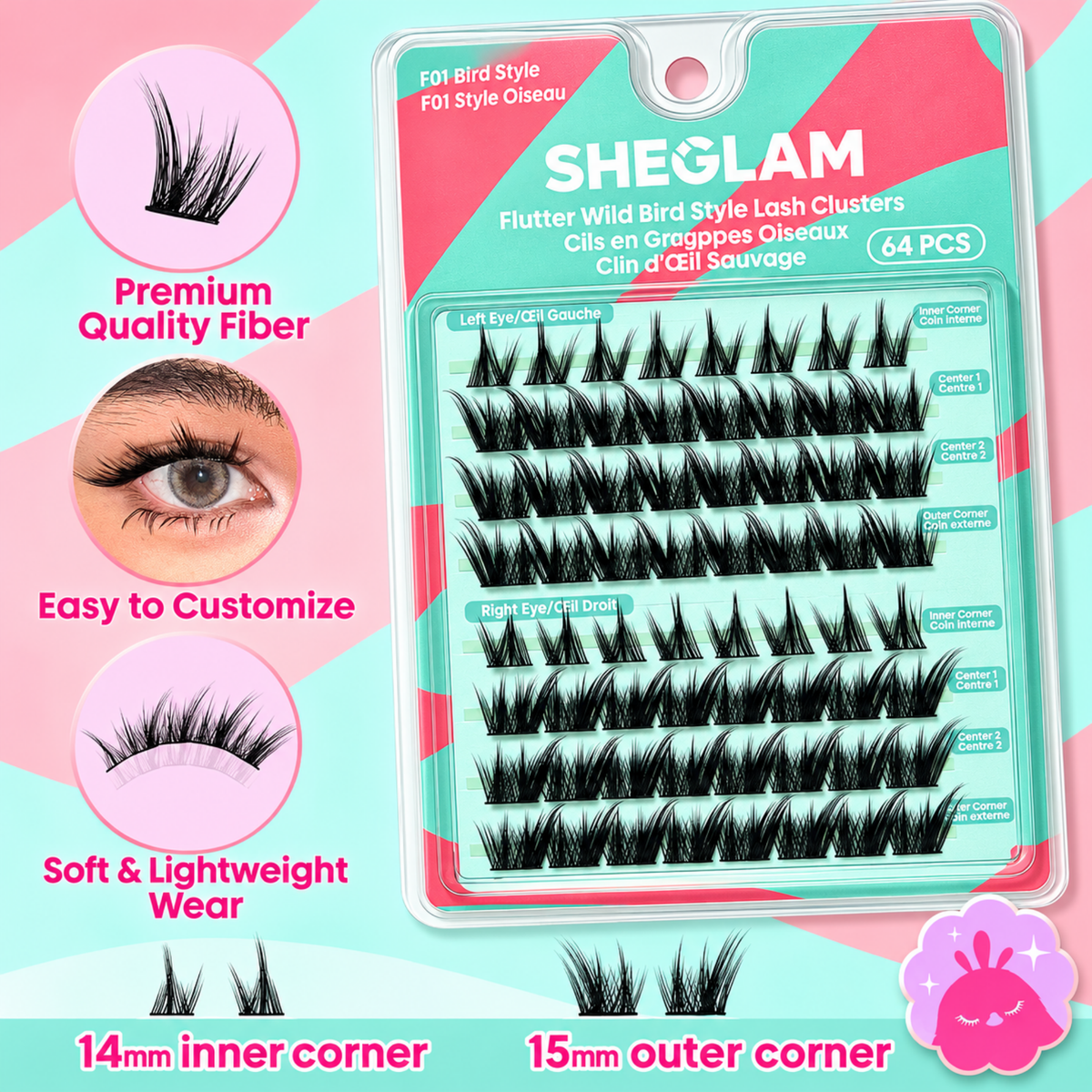 Sheglam Flutter Wild Bird Style Lash Clusters