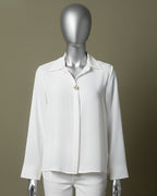 Loom Pakistan Silky Pearl-Clasp Top White
