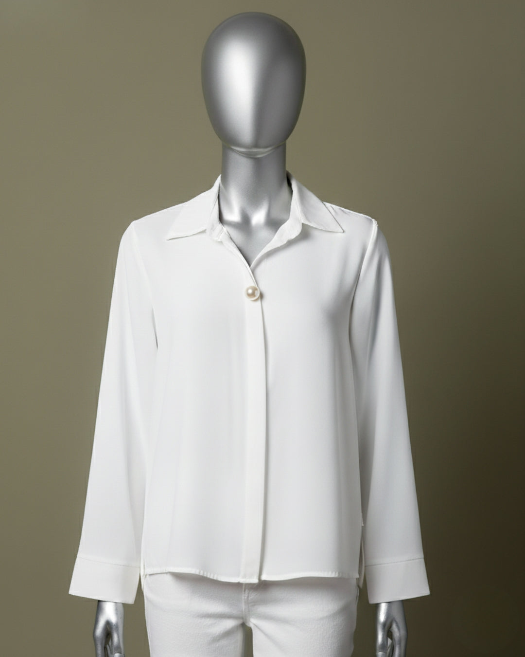 Loom Pakistan Silky Pearl-Clasp Top White