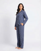Sajiero Linen Pajama Suit Sleep Petal Blue
