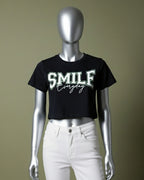 Loom Pakistan Smile Crop Top Black