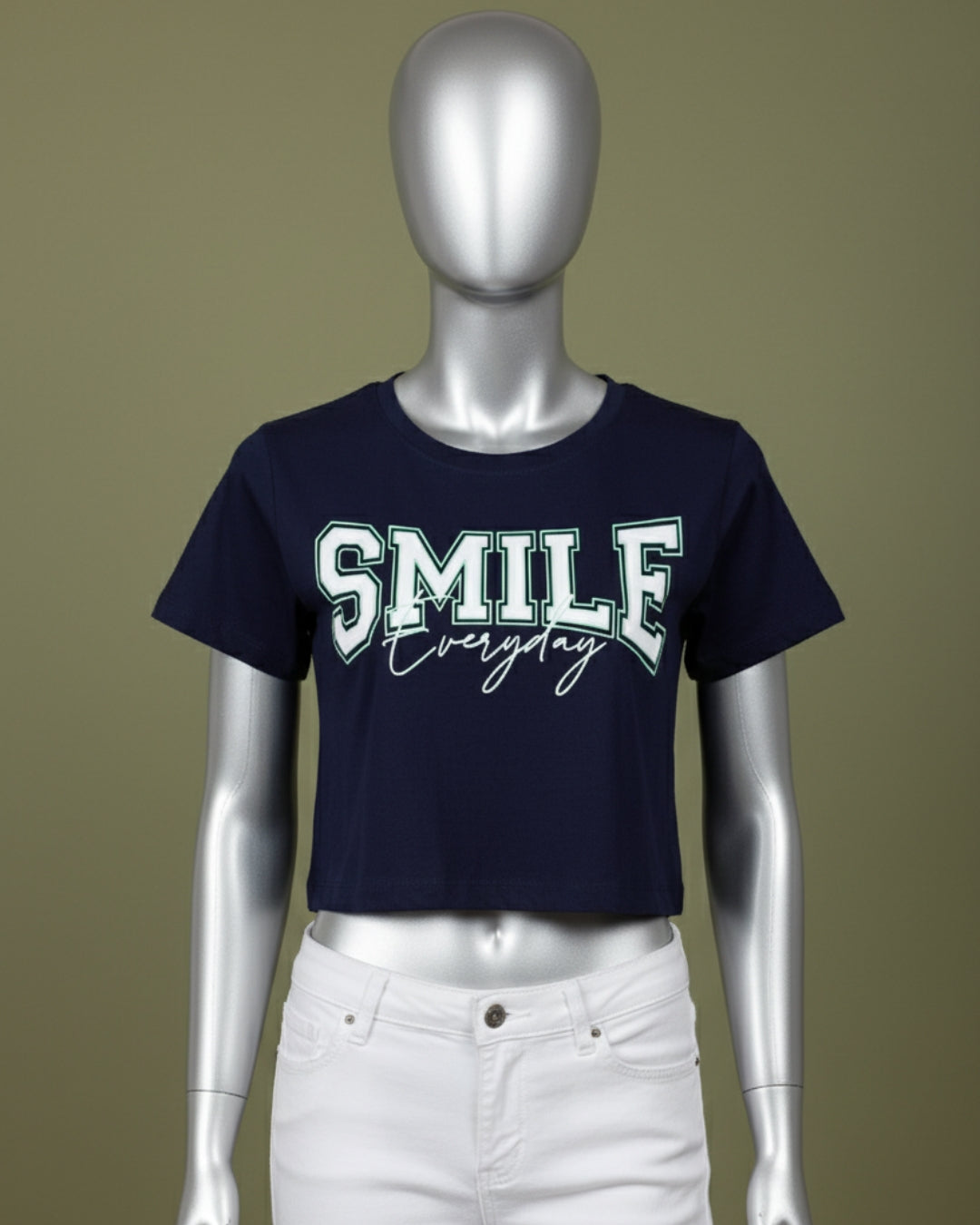 Loom Pakistan Smile Crop Top Navy Blue