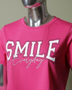 Loom Pakistan Smile Crop Top Neon Pink
