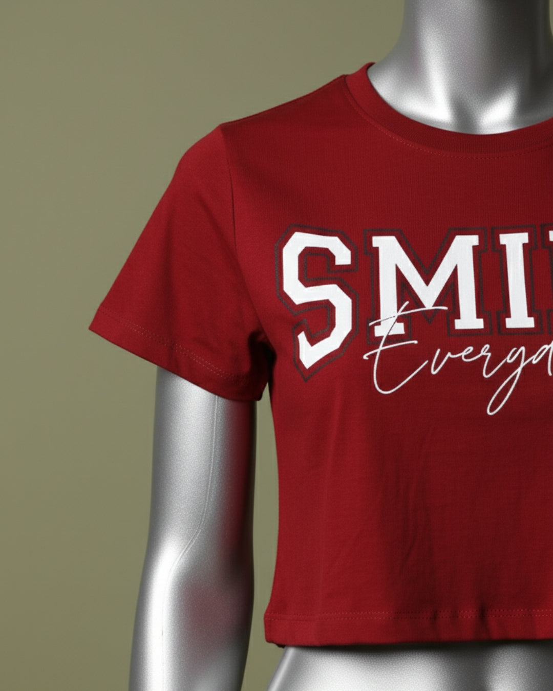 Loom Pakistan Smile Crop Top Red