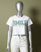 Loom Pakistan Smile Crop Top White