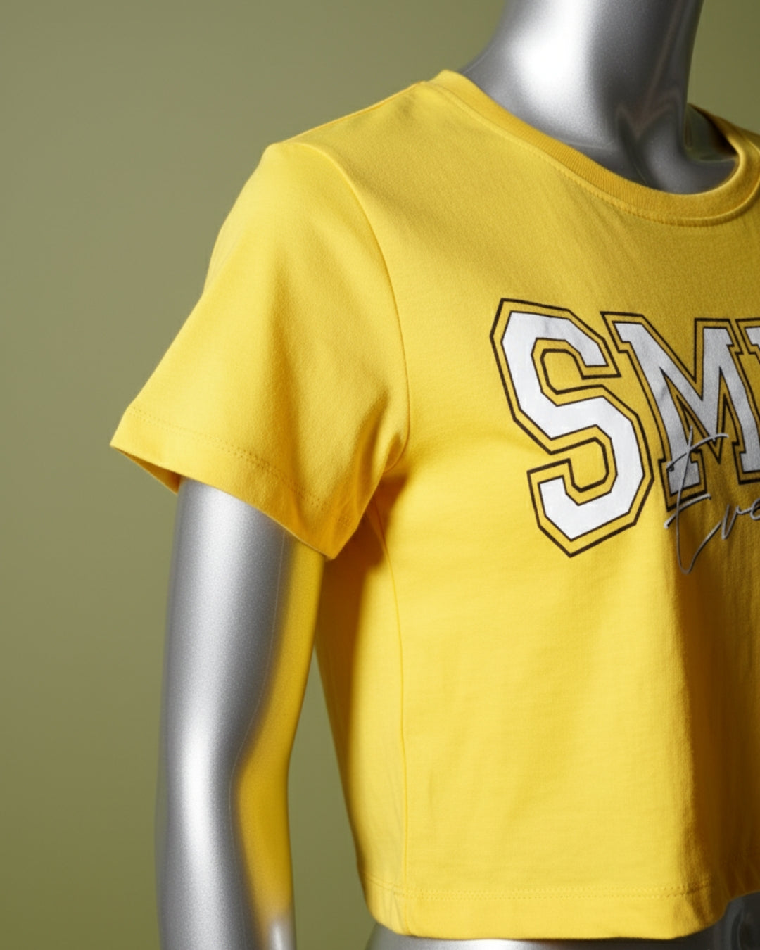 Loom Pakistan Smile Crop Top Yellow