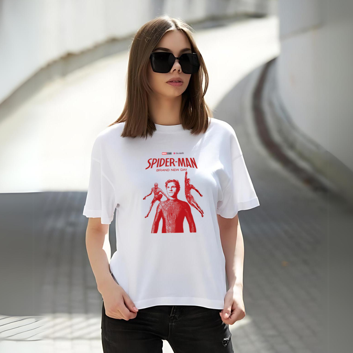 TheSkinFit Spider-Man Graphic T-Shirt Free Size
