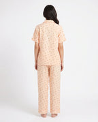 Sajiero Summer Crinkled Pajama Suit Flora Peach