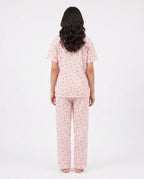 Sajiero Summer Crinkled Pajama Suit Flora Pink