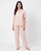 Sajiero Summer Crinkled Pajama Suit Flora Pink