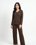 Sajiero Summer Loungewear Set Relaxco Brown