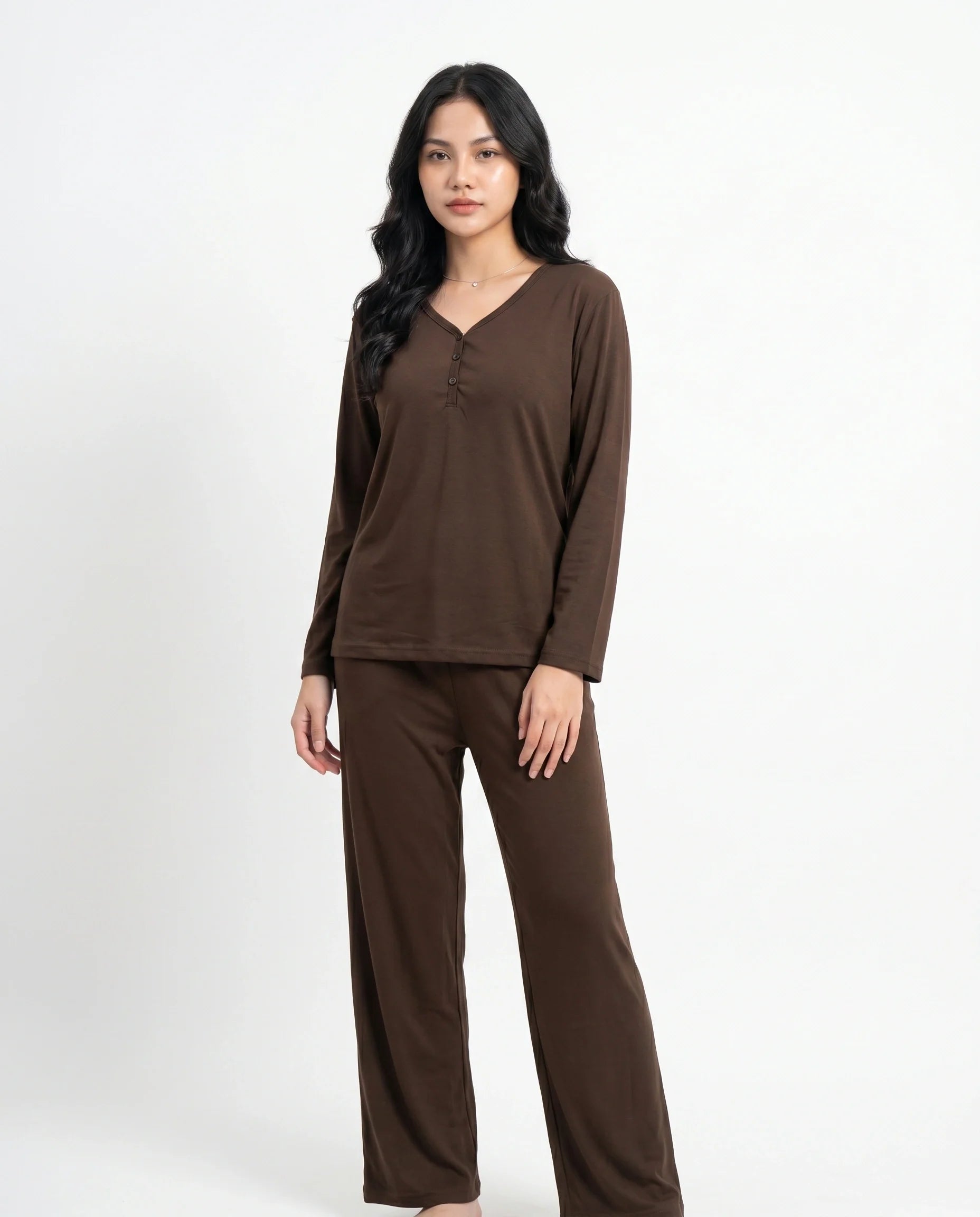 Sajiero Summer Loungewear Set Relaxco Brown