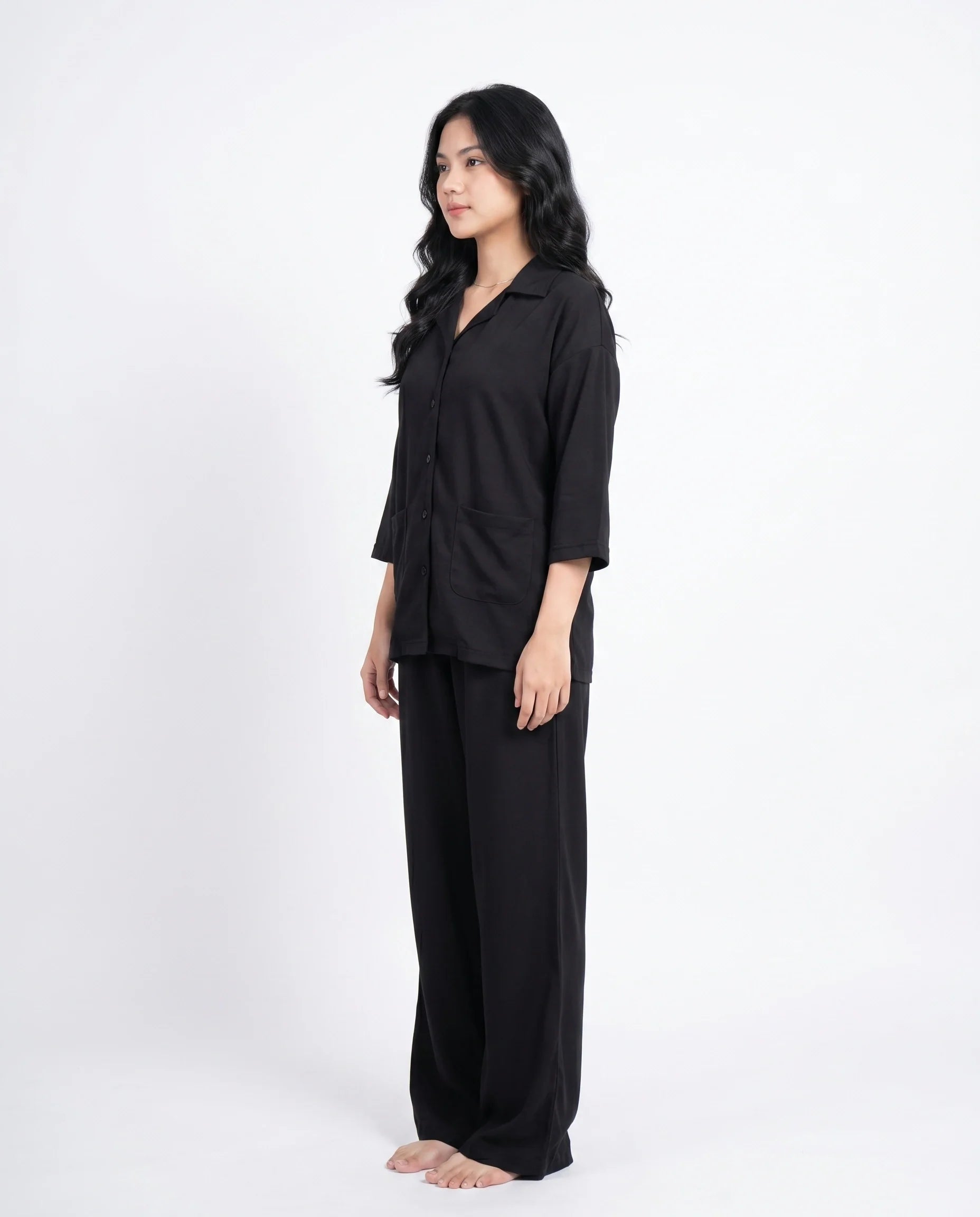 Sajiero Summer Loungewear Set Softco Black