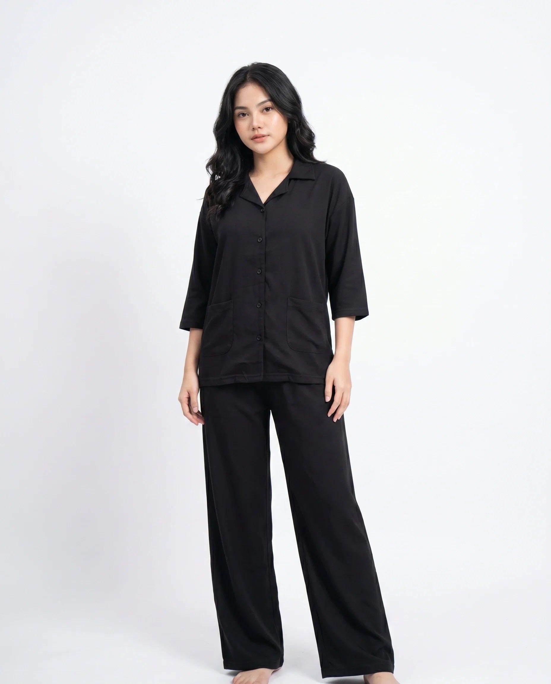 Sajiero Summer Loungewear Set Softco Black