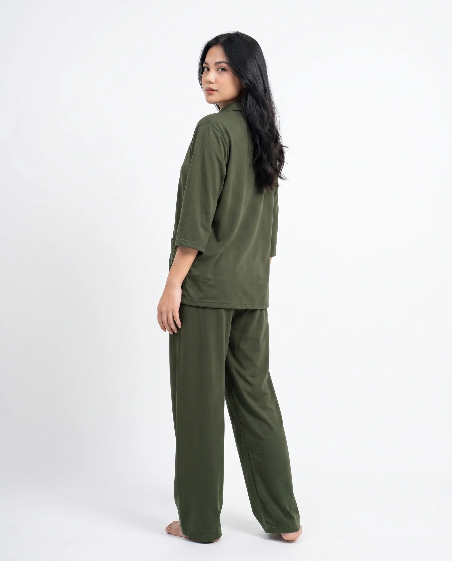Sajiero Summer Loungewear Set Softco Dark Green