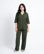 Sajiero Summer Loungewear Set Softco Dark Green