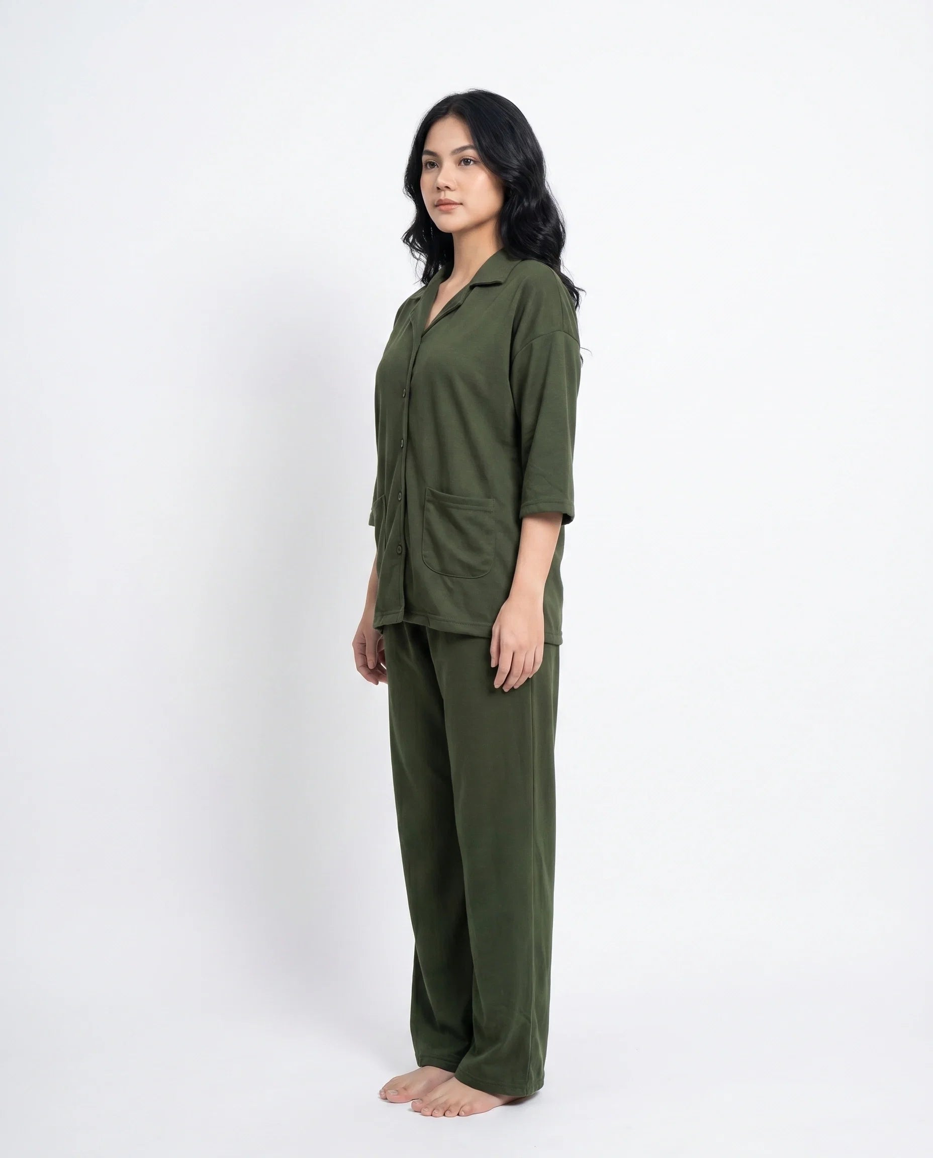Sajiero Summer Loungewear Set Softco Dark Green