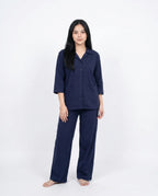 Sajiero Summer Loungewear Set Softco Navy Blue