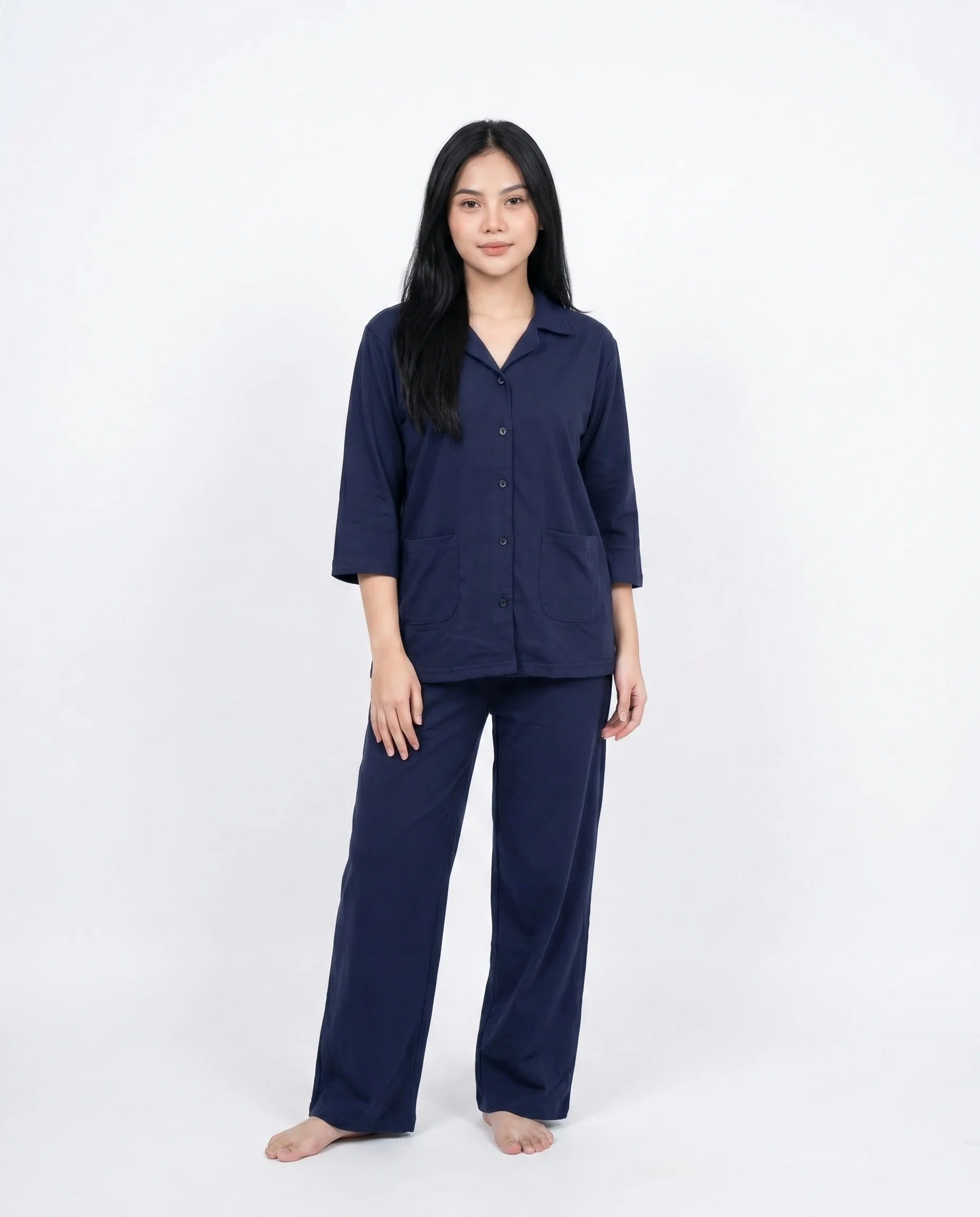 Sajiero Summer Loungewear Set Softco Navy Blue