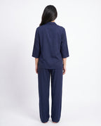 Sajiero Summer Loungewear Set Softco Navy Blue