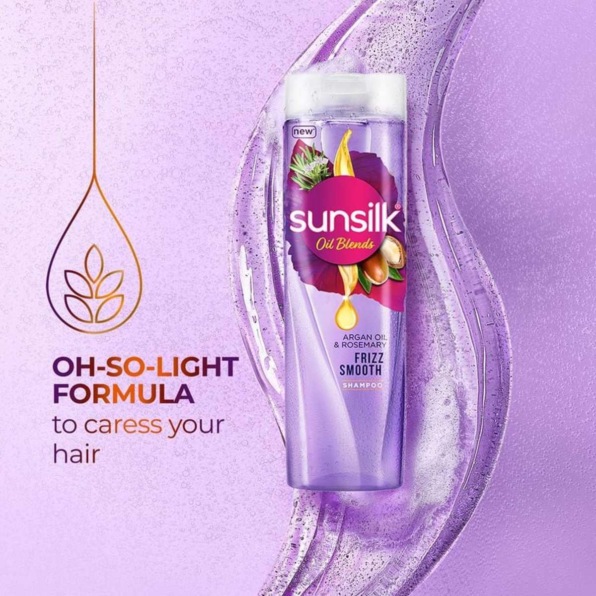 Sunsilk Oil Blends Rosemary & Argan Oil Frizz Smooth Shampoo