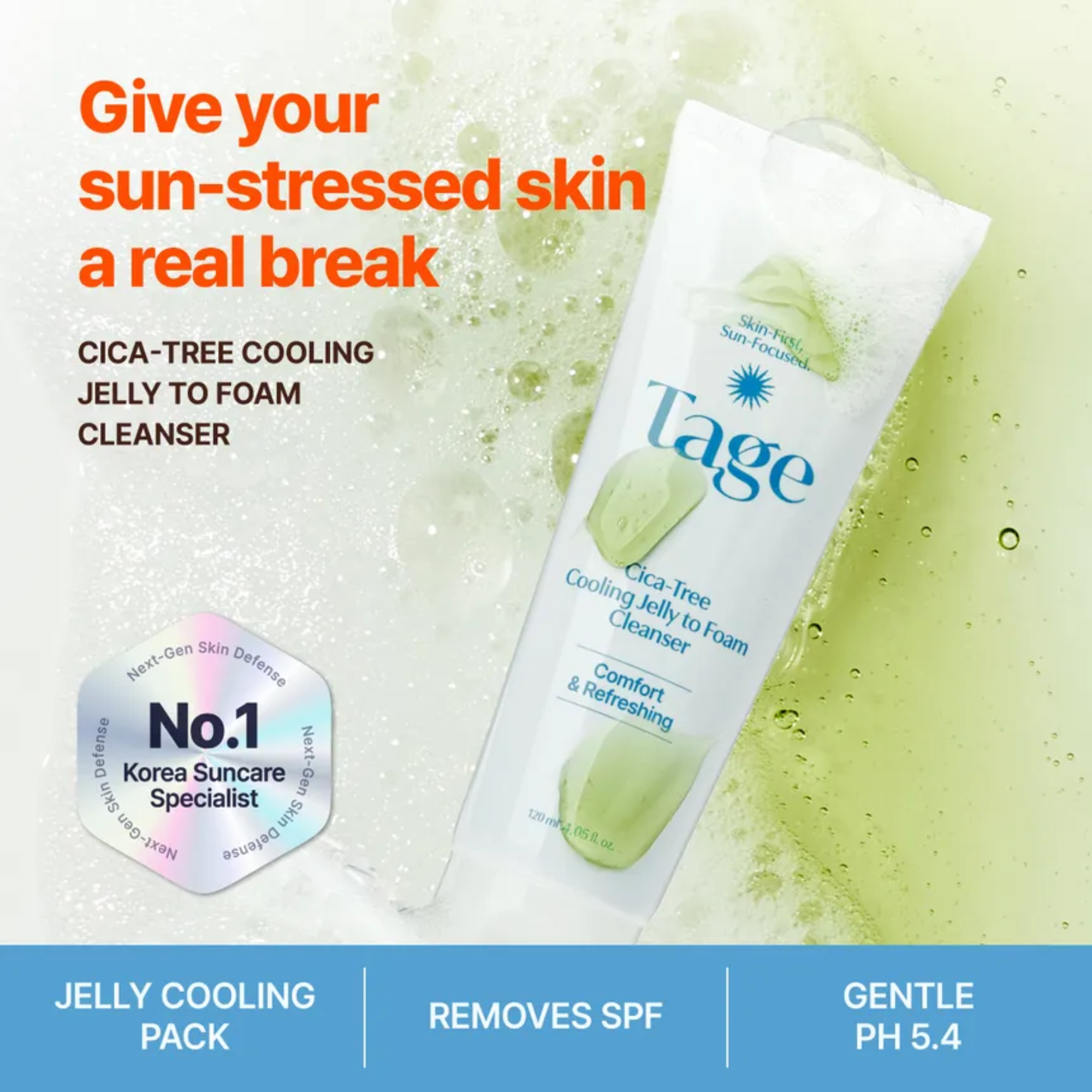 Tage Cica-Tree Cooling Jelly to Foam Cleanser