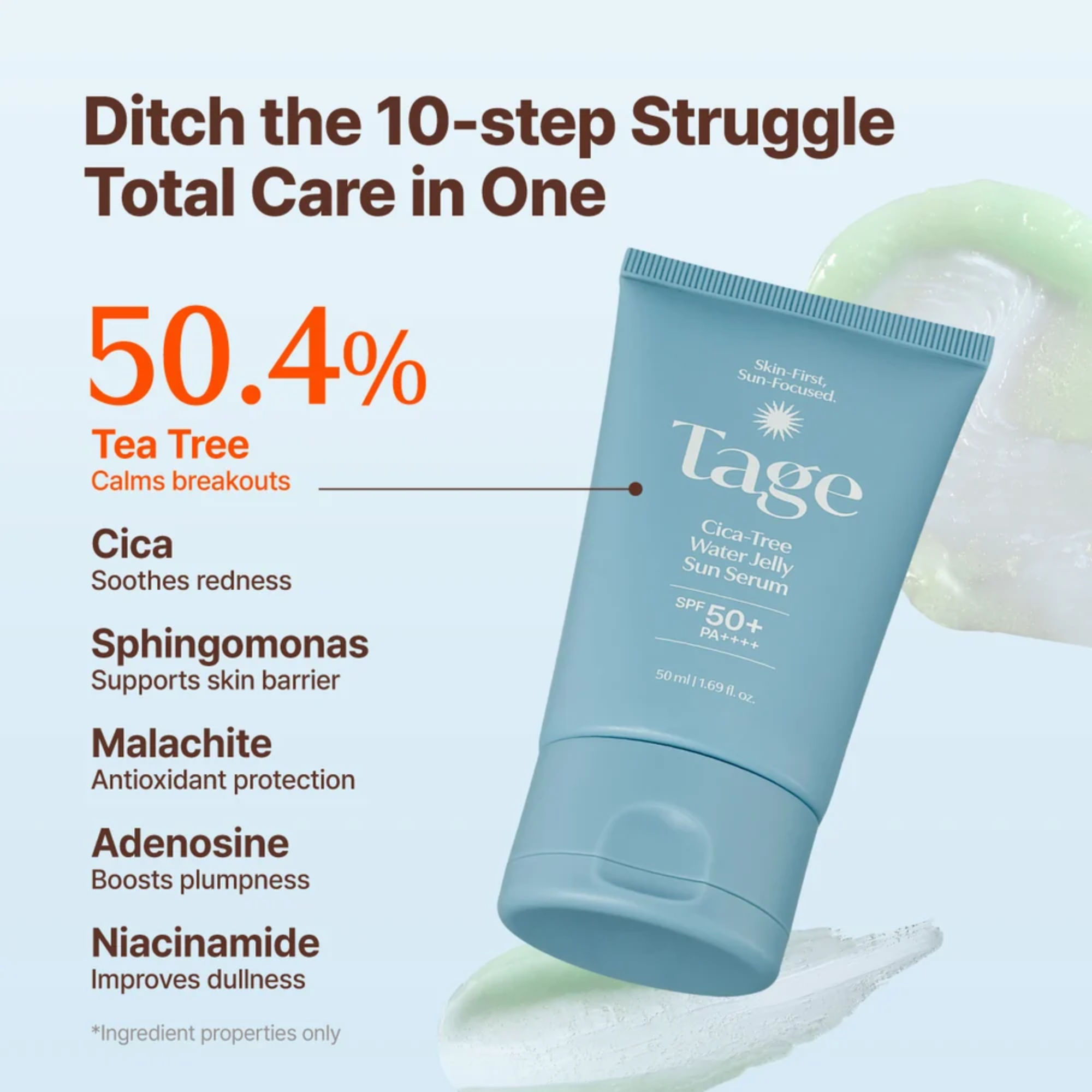 Tage Cica-Tree Water Jelly Sun Serum SPF50+ PA++++