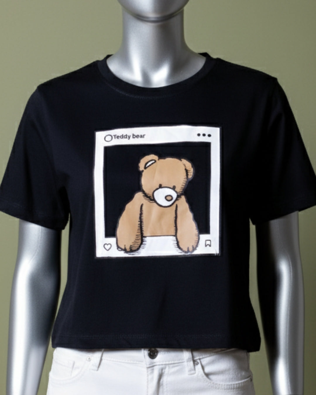 Loom Pakistan Teddy Crop Top Black