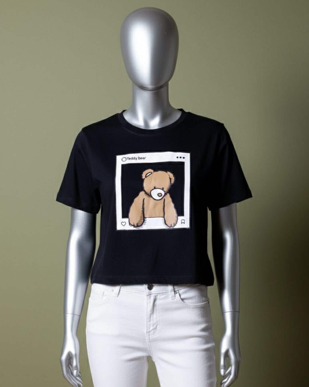 Loom Pakistan Teddy Crop Top Black