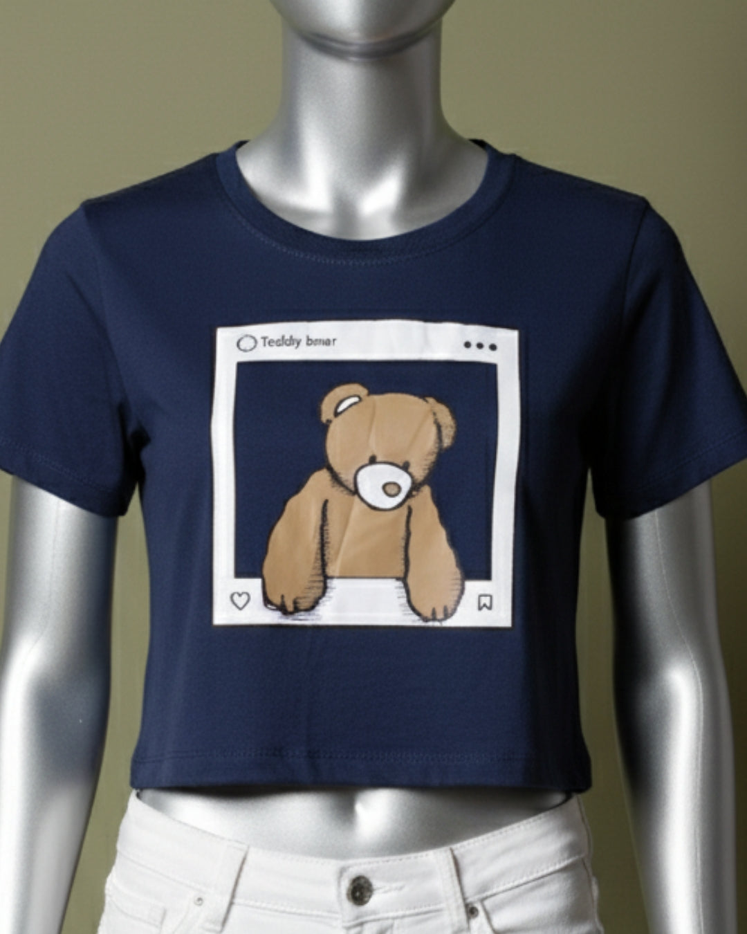 Loom Pakistan Teddy Crop Top Navy Blue