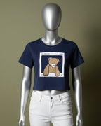 Loom Pakistan Teddy Crop Top Navy Blue