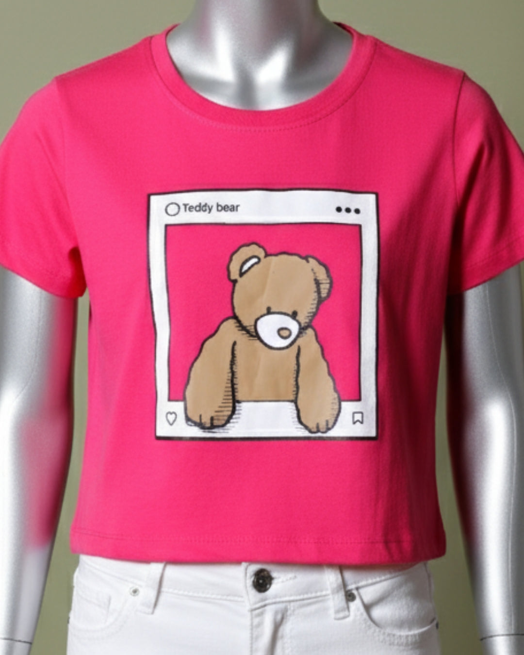 Loom Pakistan Teddy Crop Top Pink