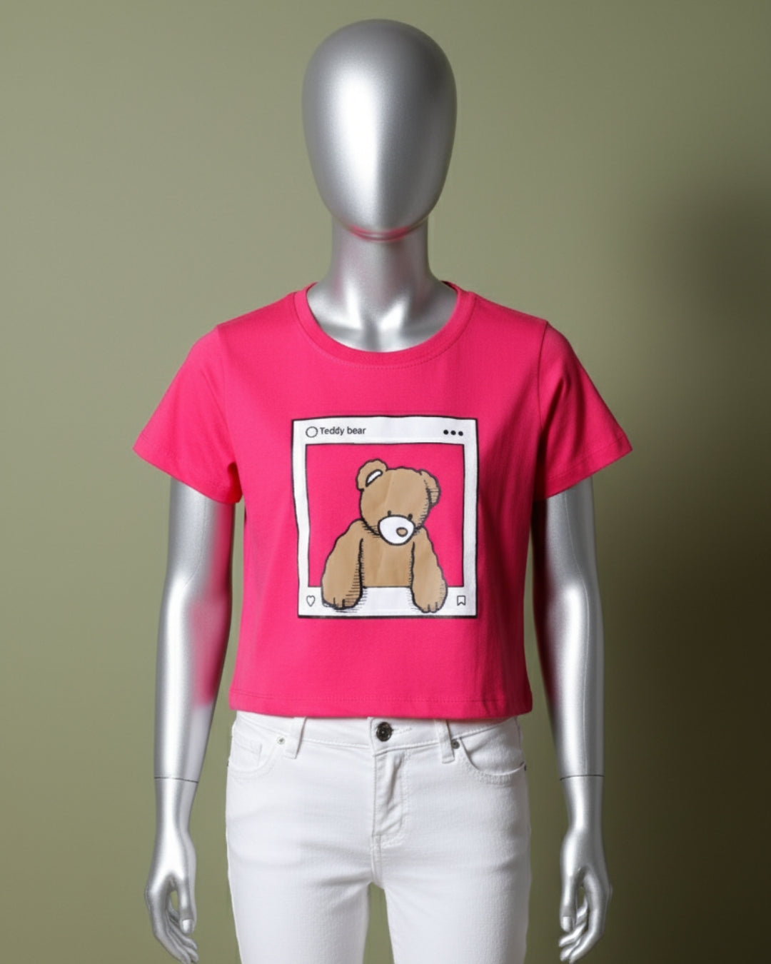 Loom Pakistan Teddy Crop Top Pink