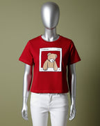 Loom Pakistan Teddy Crop Top Red