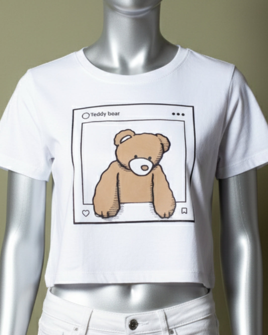 Loom Pakistan Teddy Crop Top White
