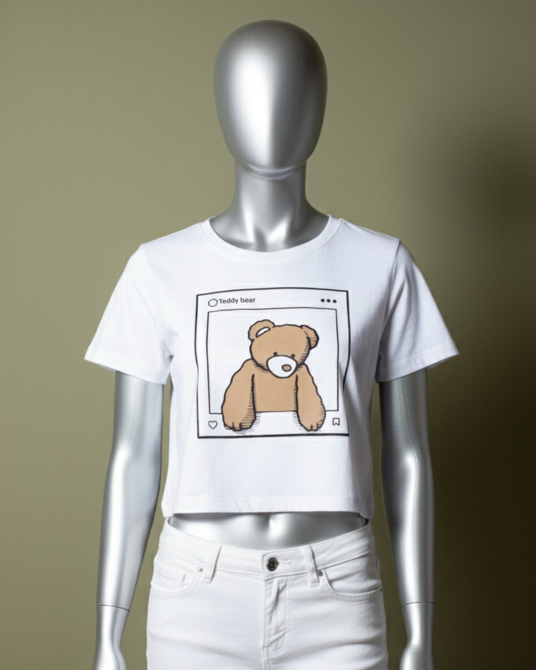 Loom Pakistan Teddy Crop Top White