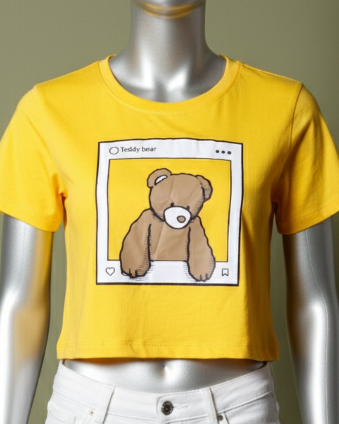 Loom Pakistan Teddy Crop Top Yellow