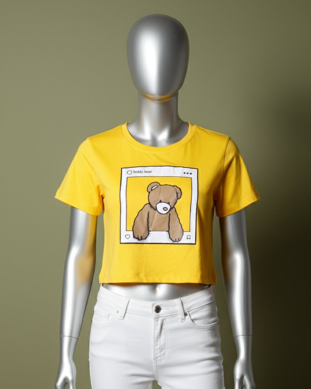 Loom Pakistan Teddy Crop Top Yellow