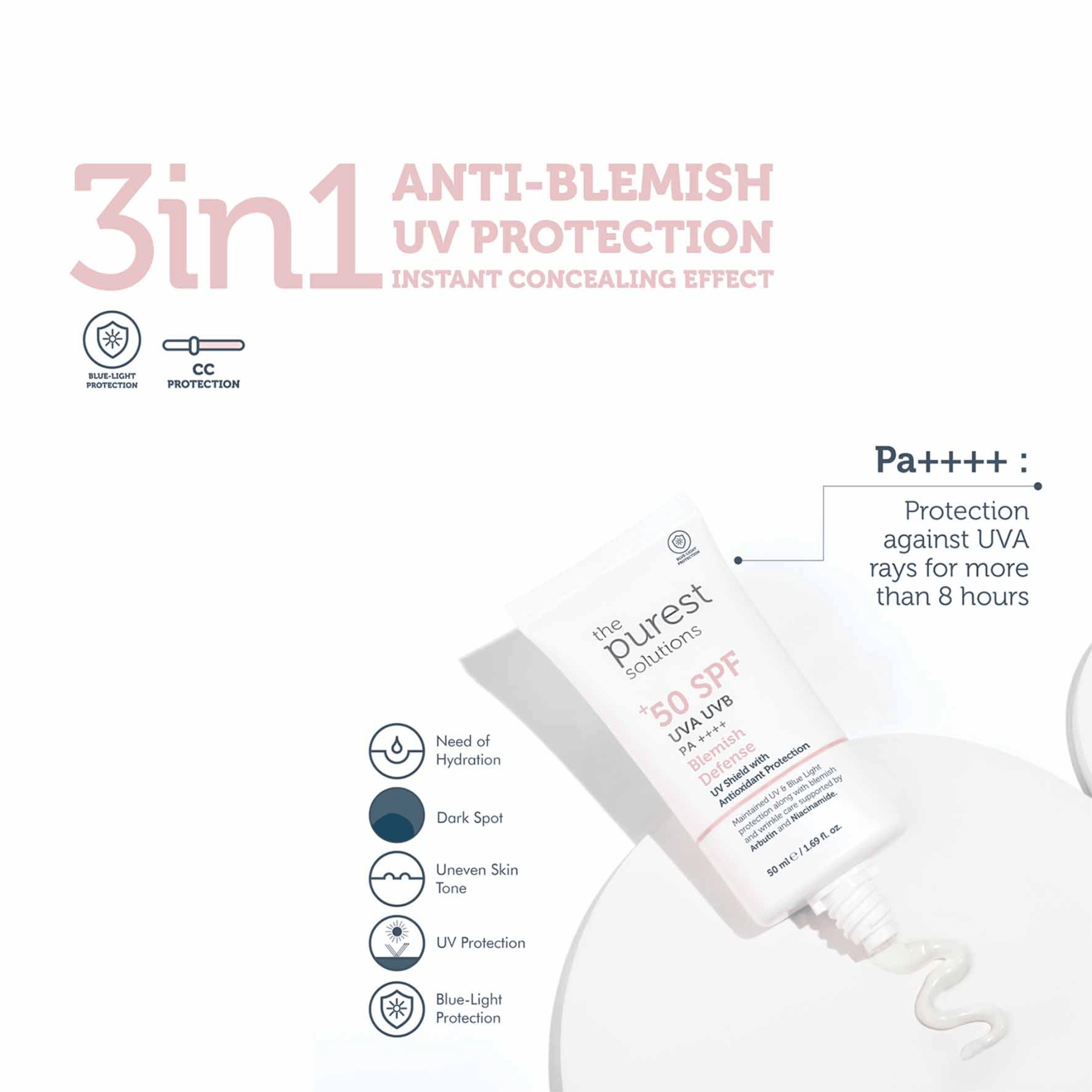 The Purest Solutions Spf 50+ PA++++ Blemish Defense Sunscreen