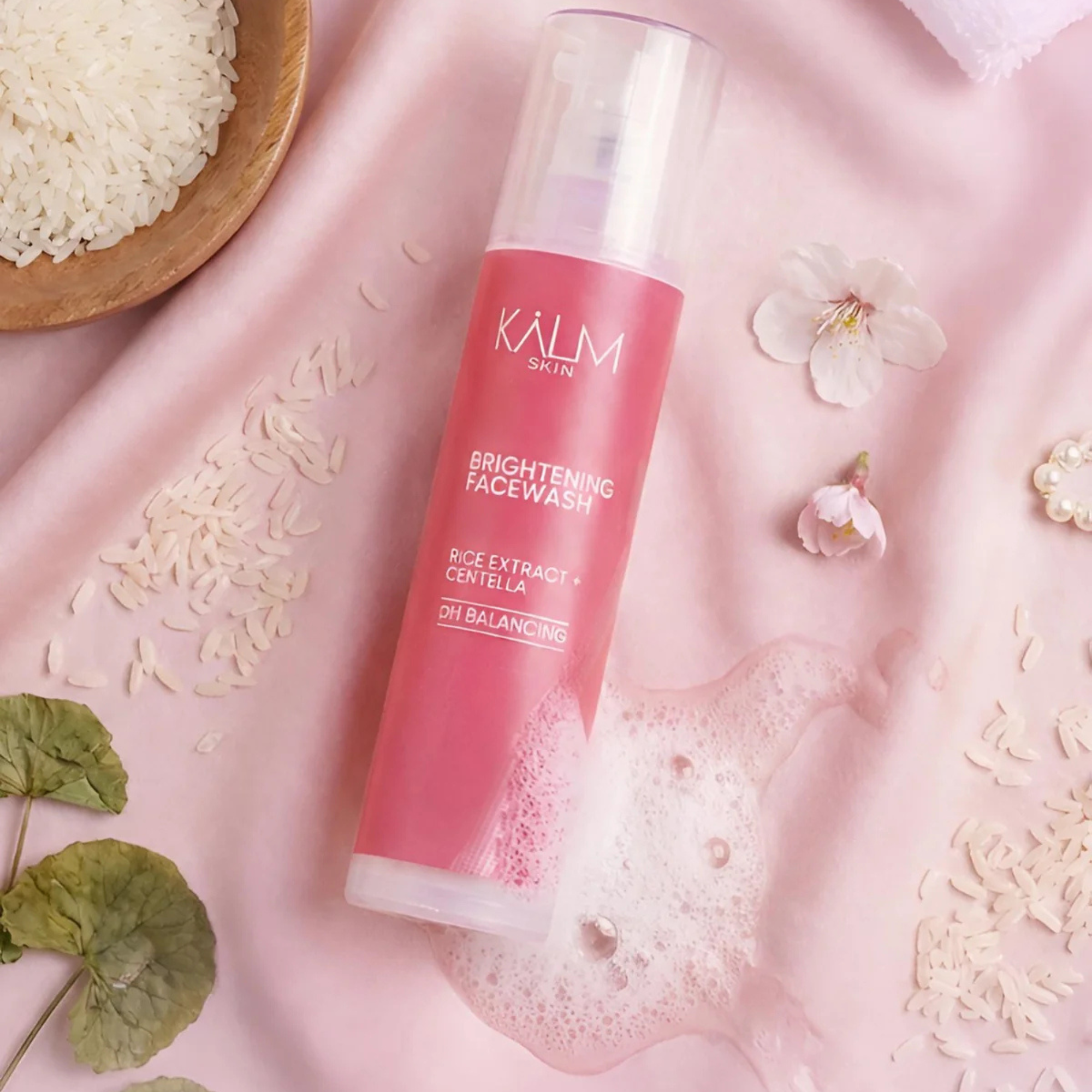 The Kalm Rice Brightening Facewash how to use