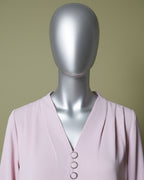 Loom Pakistan Triple Button V-Neck Top T-Pink