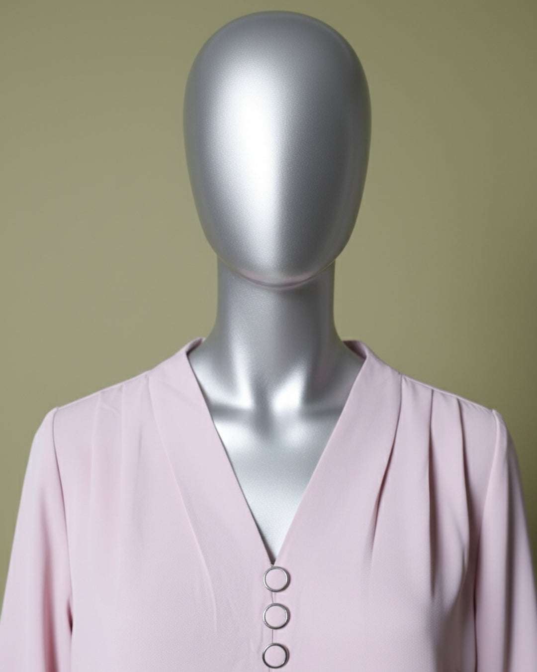 Loom Pakistan Triple Button V-Neck Top T-Pink