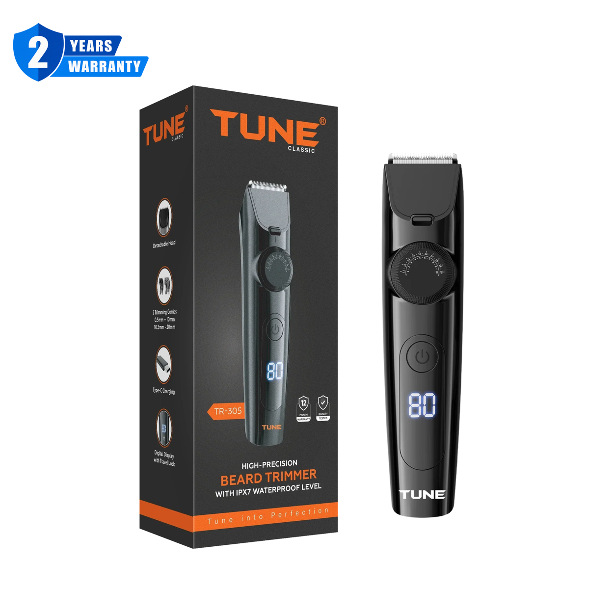 Tune Classic Waterproof Level Hair IPX7 Trimmer - TR305