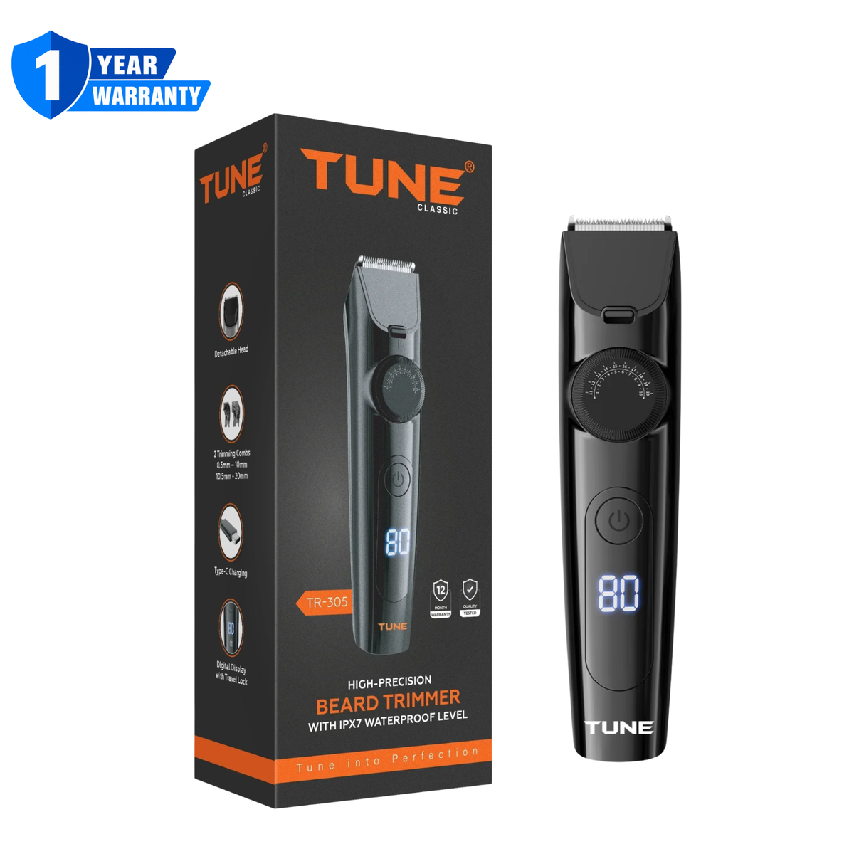 Tune Classic Waterproof Level Hair IPX7 Trimmer - TR305