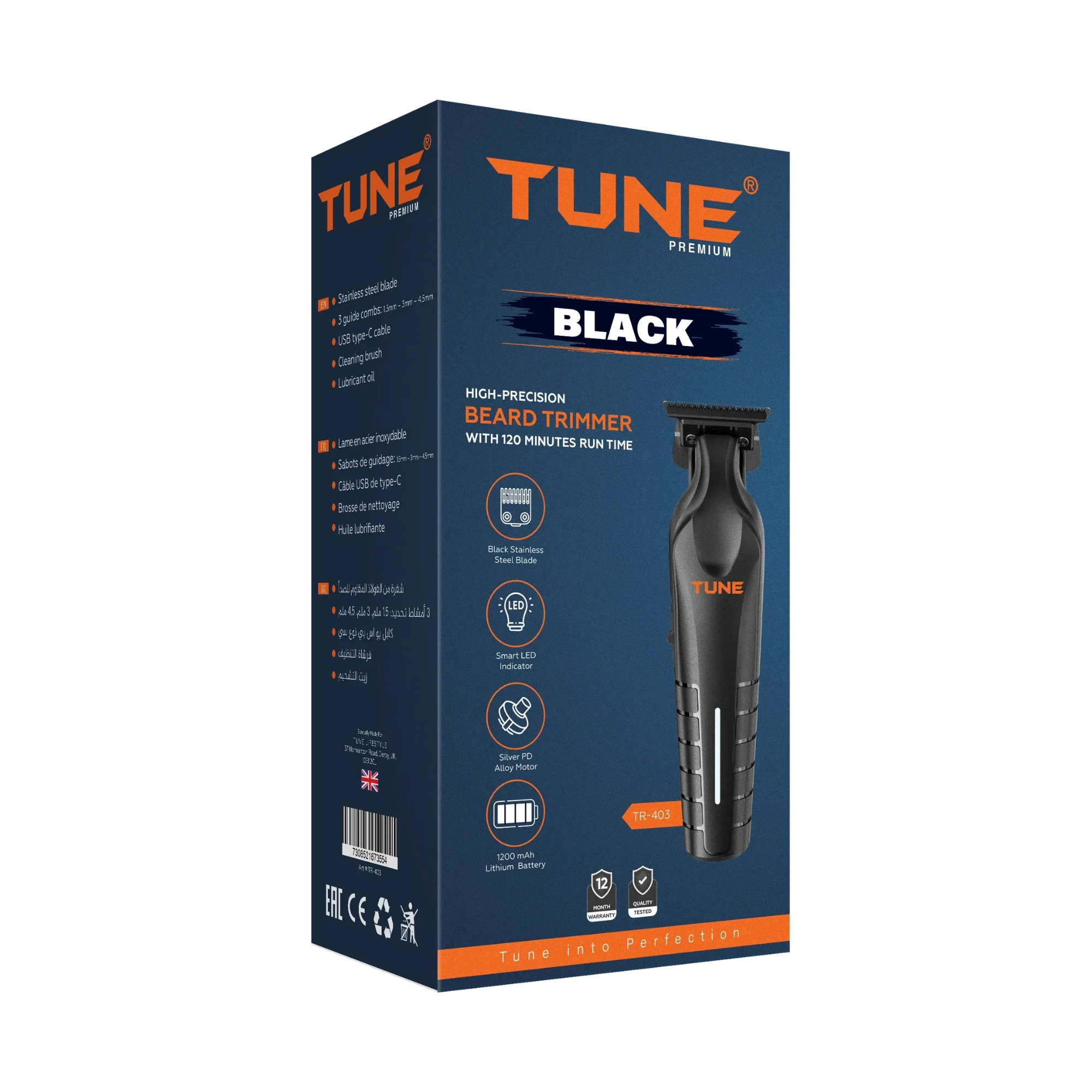 Tune Premium Hair Trimmer Black - TR403