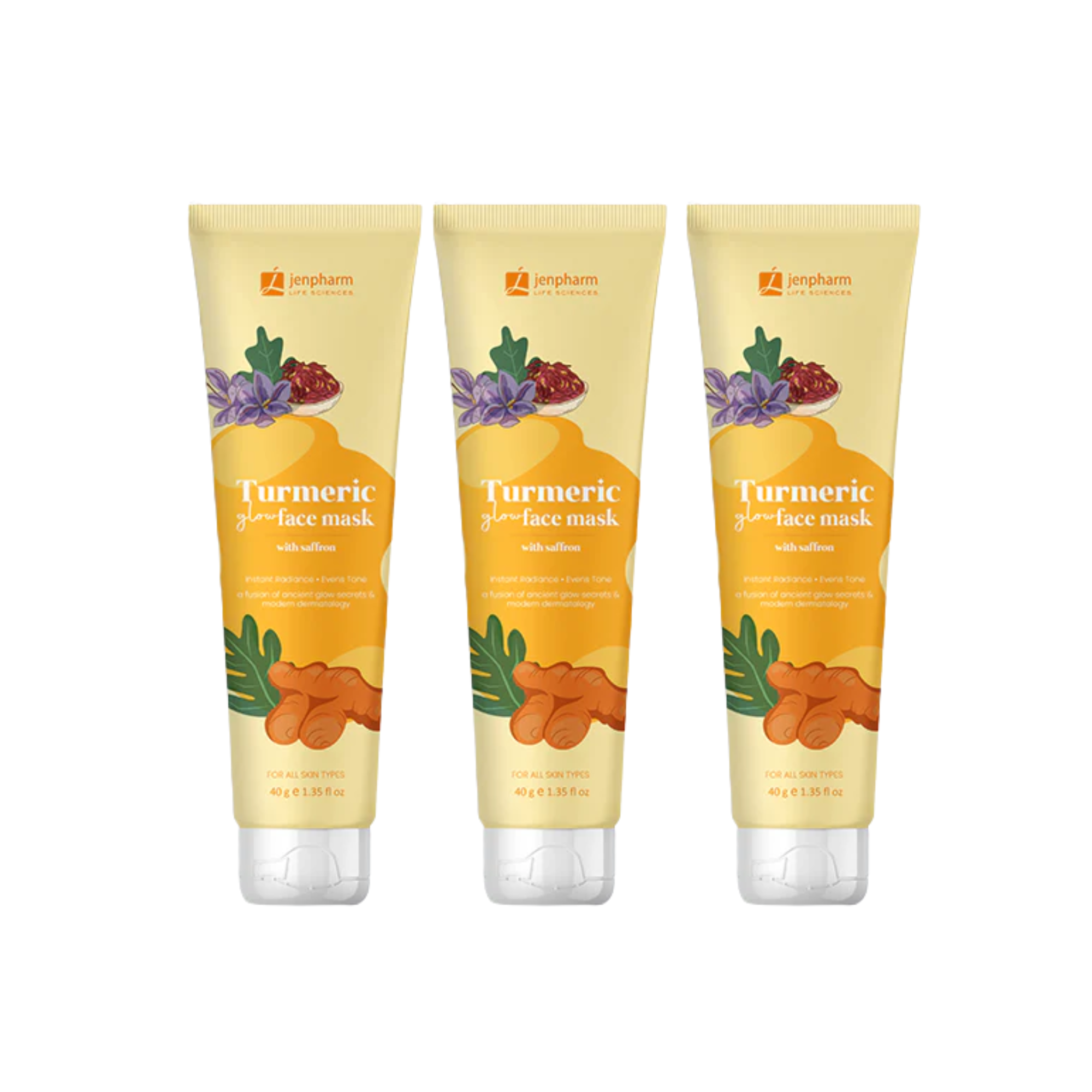 Jenpharm Turmeric Glow Face Mask With Saffron For All Skin Types 40gm ingredients