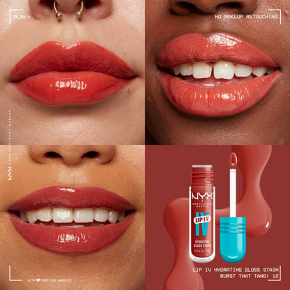 NYX Lip IV Hydrating Gloss Stain 12 Burst That Tang 5ml