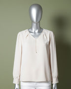 Loom Pakistan V-Neck Top with Charm Beige