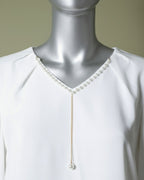 Loom Pakistan V-Neck Top with Charm White