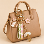 VAYL Beauty Cute Rabbit Folding Fan Woven Fabric Keychain